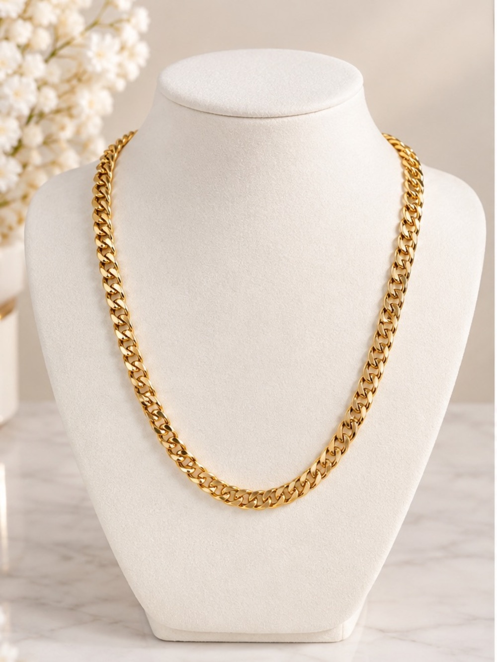 14K Gold Plated Curb Cuban Chain Necklace for Men | 5mm - 20 inch #statement ⛓️